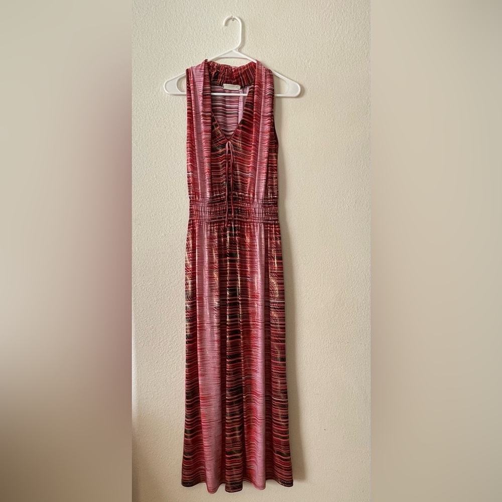 Elegant Seven Island Pink, black, gold Maxi Dress
